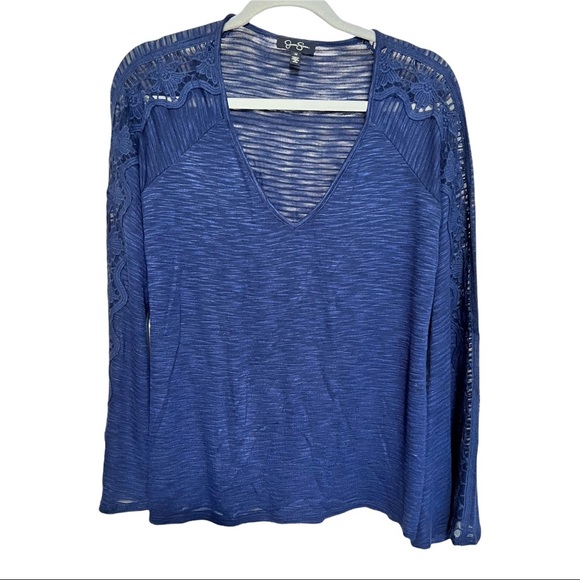 Bell sleeved Navy Blue Jessica Simpson Shirt - Picture 1 of 8